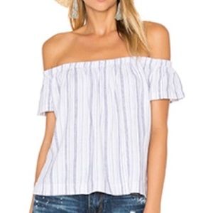 Cloth + Stone Striped Off the Shoulder Top